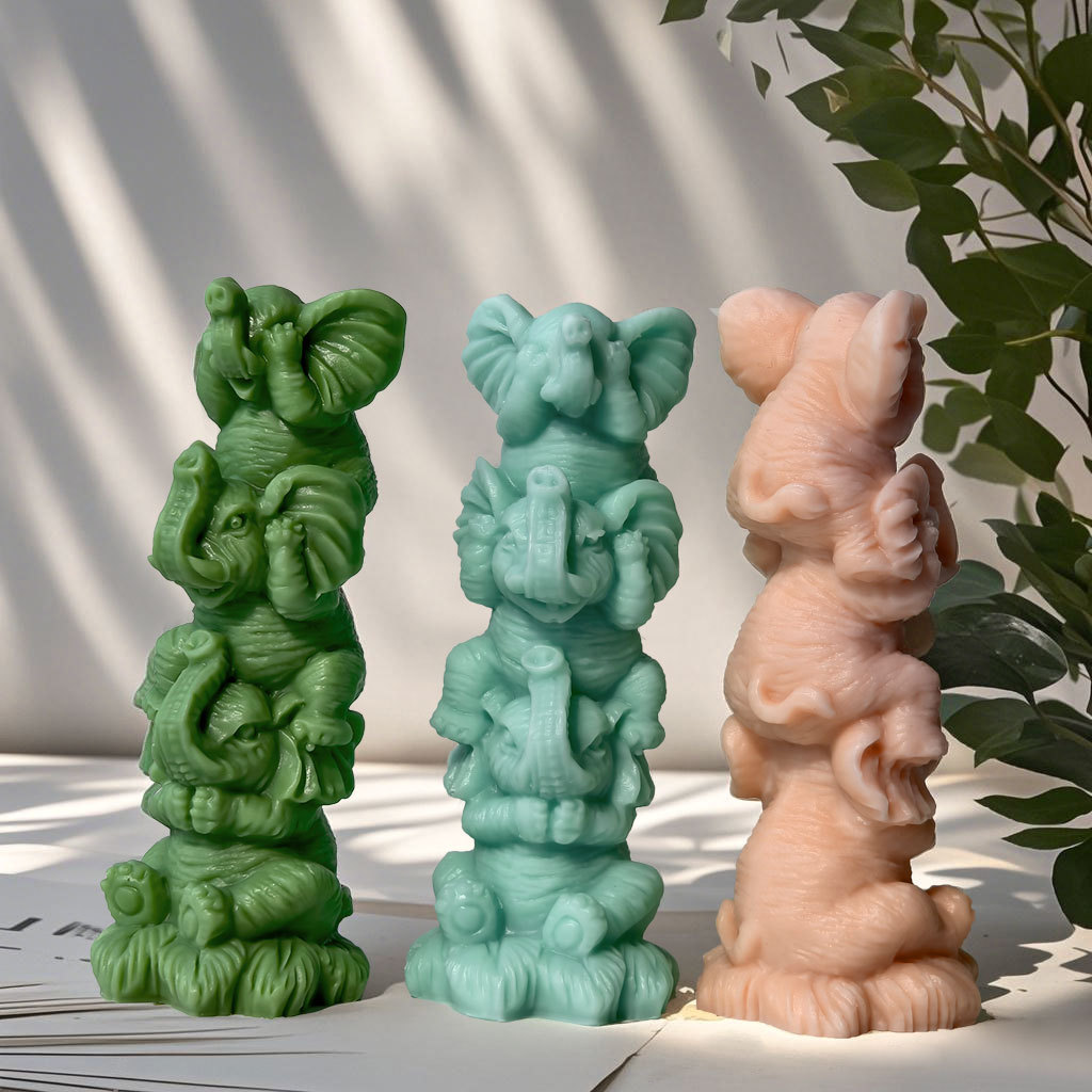 Soy Candle Fragrance Oil - Karikatür Filler Silikon Mum Kalıp El