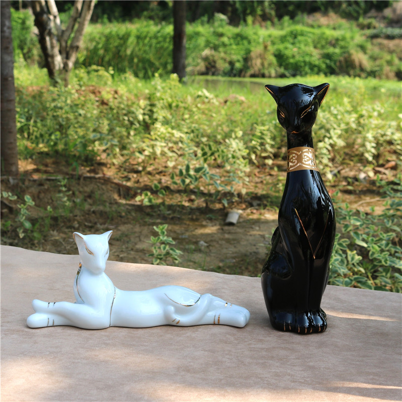 Art Craft Cat - Soyut Porselen Tanrıça Bastet Kedi Heykel