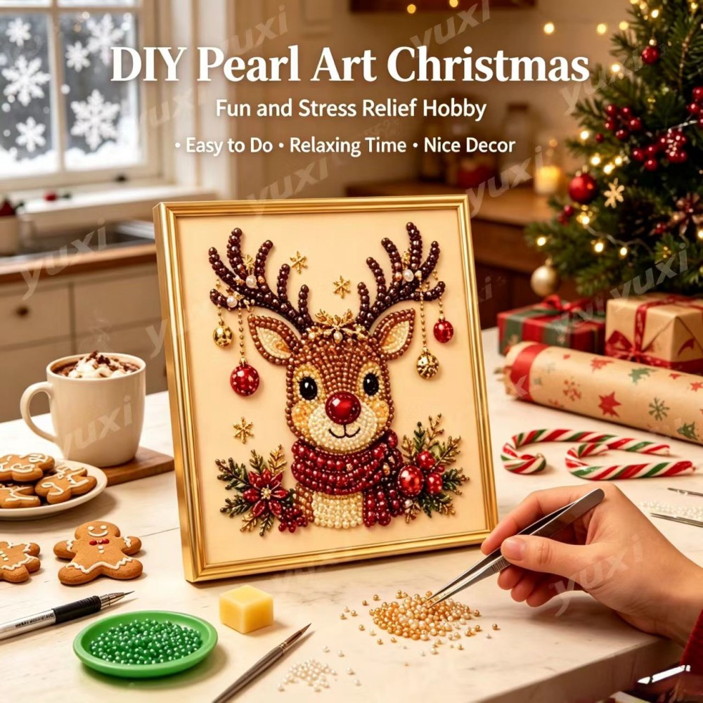 Art Craft Birthday Party - İnci Boncuklu Noel 5D Elmas Boyama