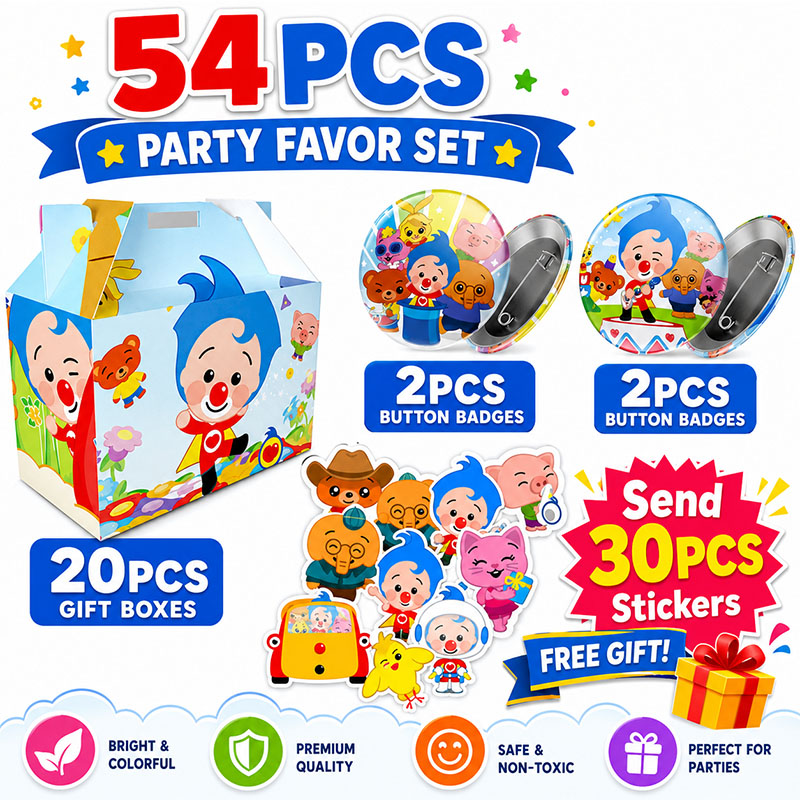 Art Craft Birthday Party - Palyaço Karikatür Desenli Kağıt Kutu Broş