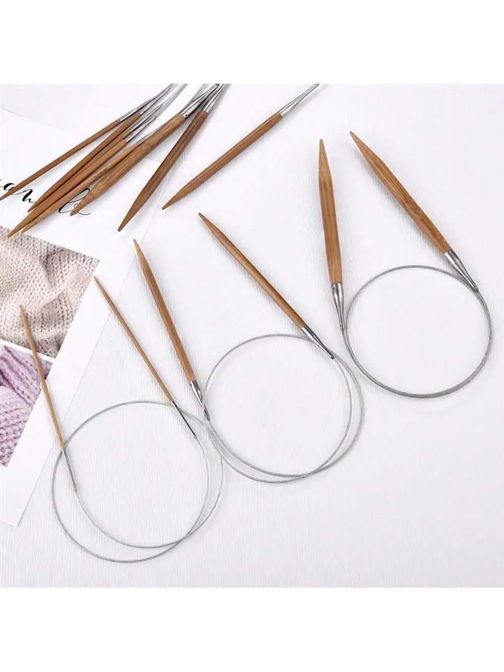 Knitting Needle Circular - 1 Adet 3.0-10mm Doğal Bambu Dairesel