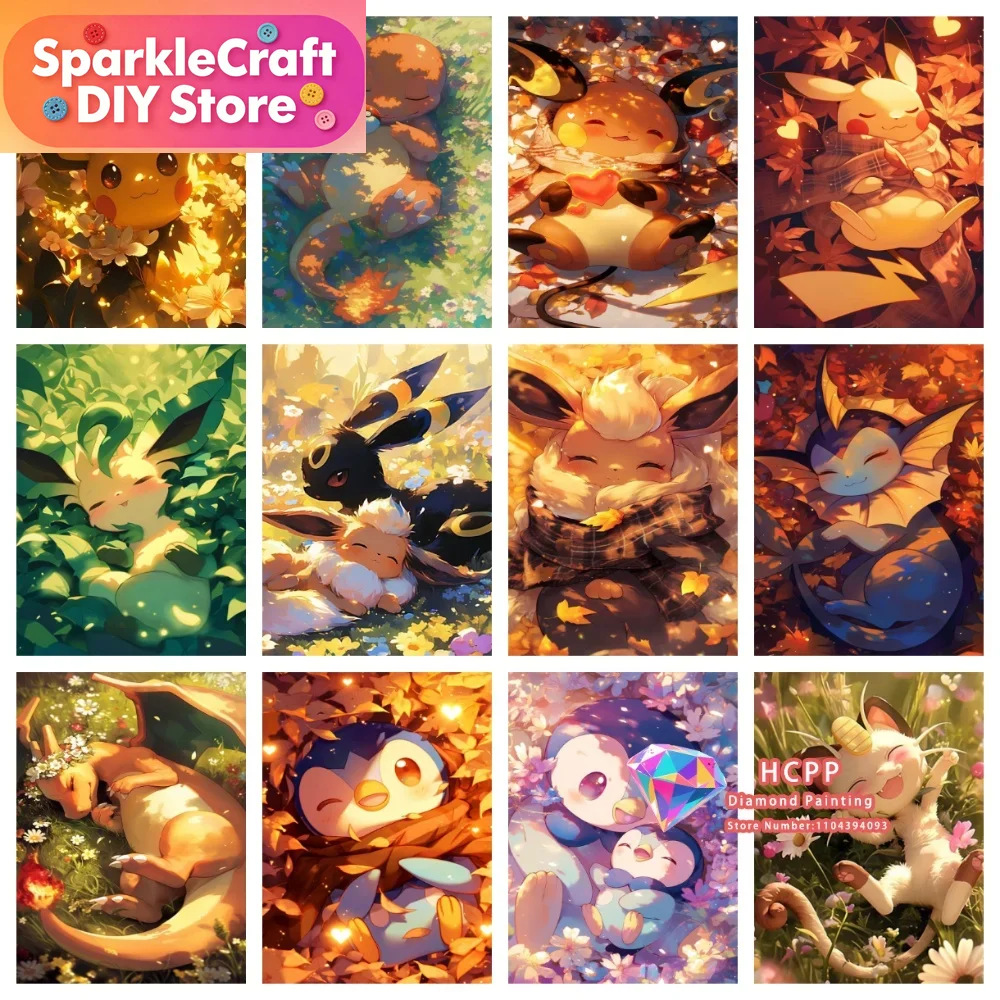 Art Craft Things - 1 adet çerçevesiz Karikatür Pokemon Pikachu