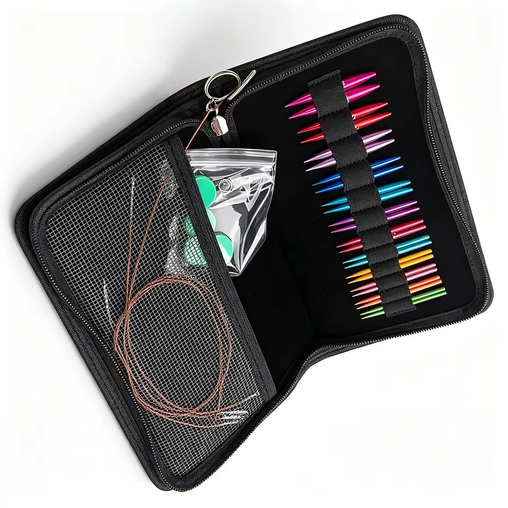 Knitting Needle Circular - 12 Çift Değiştirilebilir Dairesel İğne Seti
