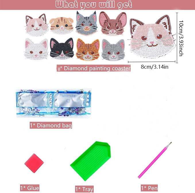 8 Parça DIY Elmas Boyama Sanat - Art Craft Cat incelemesi ve fiyatı