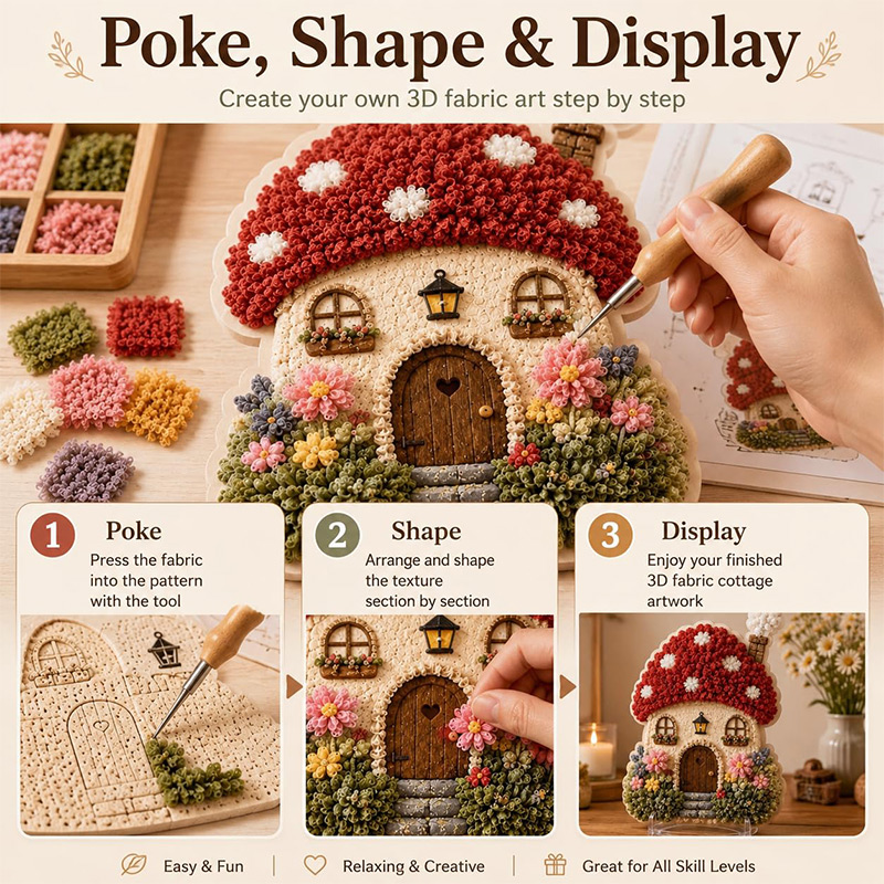 3D Mantar Ev Poke Art DIY Kiti - Art Craft & Architecture incelemesi ve fiyatı